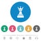 Black chess queen flat round icons