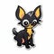 black chihuahua cartoon sticker vector art 2d image generative AI