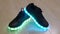 Black child shoes with blinking led sole