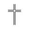 Black christian cross icon. Abstract line christian cross. Vector illustration