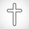 Black christian cross icon. Vector illustration.