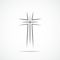 Black christian cross icon. Vector illustration.