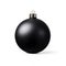 A black christmas ornament on a white background, Christmas bauble mockup, copy-space.