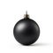 A black christmas ornament on a white background, Christmas bauble mockup, copy-space.