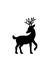 Black Christmas Reindeer Deer drawing silhouette.