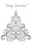 Black Christmas tree with snowflakes