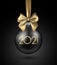 Black christmas tree toy with gold 2021 sign