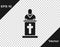 Black Church pastor preaching icon isolated on transparent background. Vector Illustration