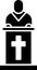 Black Church pastor preaching icon isolated on white background. Vector Illustration