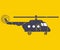 black civilian helicopter icon for people flight.