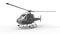 Black civilian helicopter on a white uniform background. 3d illustration