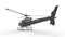 Black civilian helicopter on a white uniform background. 3d illustration