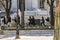 Black-clad group does Tai Chi on Ile de la Cite in Paris, France