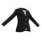 Black classic fashion elegant female jacket isolated. 3D illustration