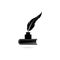 Black Classic feather quill illustration icon or logo