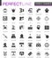 Black classic video games icons set