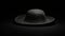 Black Clay Hat On Spaced Out Black Background: Tropical Baroque Solarization