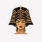 Black Cleopatra vector isolated on white illustration