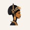 Black Cleopatra vector isolated on white illustration