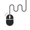 Black click icon with wire