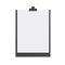 Black clipboard with white blank sheet of paper - realistic mockup