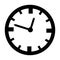 Black clock icon. Perfect vector for representing time.