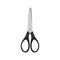 Black closed scissors on a white background