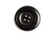 Black clothing button isolated on white