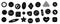 Black clothing buttons. Simple sewing textile accessories icons, round dressmaking elements for fashion design. Vector