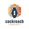 Black cockroach animal logo design