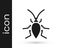 Black Cockroach icon isolated on white background. Vector