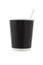 Black coffee cup with stirrer