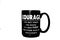 Black coffee mug with an inspirational quote