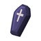 Black Coffin With Cross, Happy Halloween Object Cartoon Style Vector Illustration on White Background
