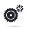 Black cogwheels icon. Flat design vector element.