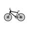 Black color bicycle icon - vector illustration