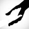 Black color big hand and white small hand vector concept. Help symbol hands vector support emblem.