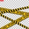 Black and color caution lines isolated. Realistic warning tapes. Danger signs. Vector background.