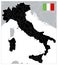 Black Color Italy Map - No text