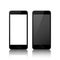 Black color mobile phone with blank and dark screen.