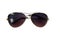 Black color partially transparent specs with golden metallic frame isolated