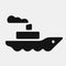 Black color steamship icon