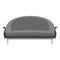 Black color textile sofa icon, cartoon style