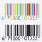 Black and colored barcode.