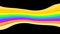 Black colors and rainbow wave for background, abstract colorful wave line, wallpaper rainbow curve multicolor stripes, rainbow art