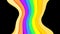 Black colors and rainbow wave for background, abstract colorful wave line, wallpaper rainbow curve multicolor stripes, rainbow art