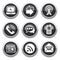 Black communication buttons