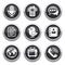 Black communication buttons