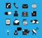 Black communication icons