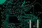 Black computer circuit board pattern. background texture for design. electronic equipment industry. repair electronics. future tec